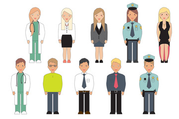 Vector Illustration of Professions.