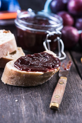 Homemade organic plum marmelade