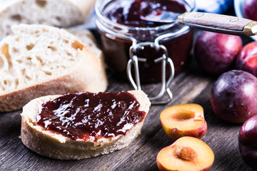 Homemade organic plum marmelade