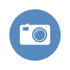 Photo camera icon in blue circle