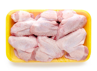 chicken meat package on white background