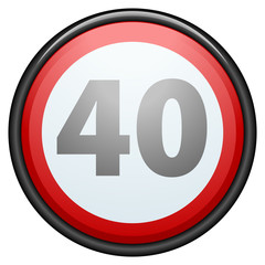 Restricting speed to 40 kilometers per hour traffic sign