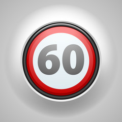 Restricting speed to 60 kilometers per hour traffic sign