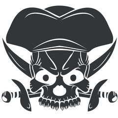 Pirate symbol Jolly Roger skull-vector
