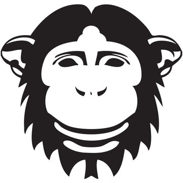 Monkey symbol of Christmas and New Year - vector 