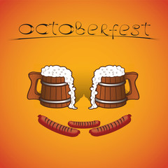Vector Background of the glasses of beer octoberfest for you design