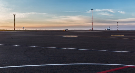 Vilnius airport at dawn.
