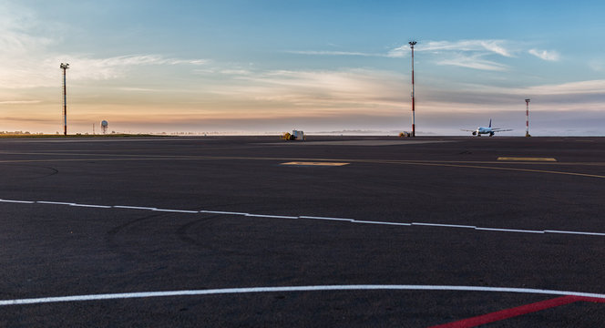 Vilnius Airport At Dawn.