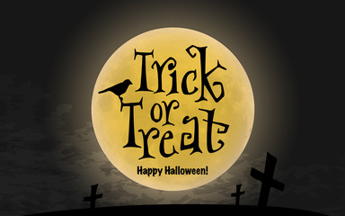 Trick or Treat. Halloween Poster. Vector illustration.