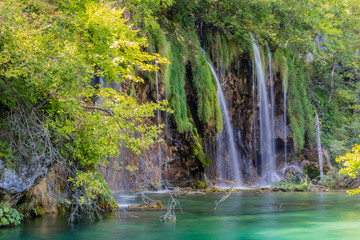 Fototapeta na wymiar Waterfalls in Plitvice National Park, Croatia