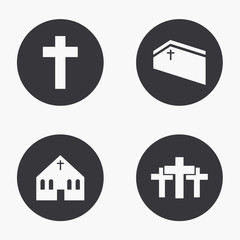 Vector modern religion icons set 