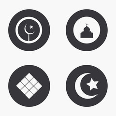 Vector modern eid mubarak icons set 