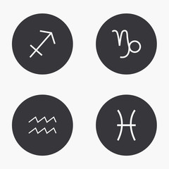 Vector modern sings of the zodiac  icons set 
