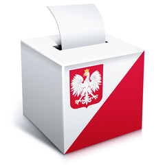 Urna do głosowania z symbolami Polski  - obrazy, fototapety, plakaty