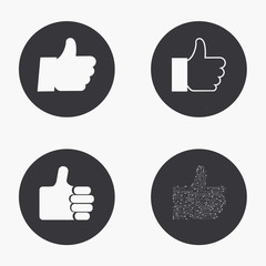 Vector modern thumb up  icons set 