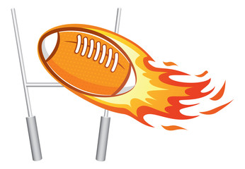 flaming rugby ball with goal post © mhatzapa