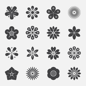 flower icons set.