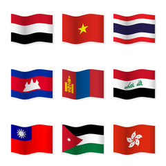 Waving flags of different countries 4