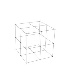 Cube Made is Mesh Polygonal Element