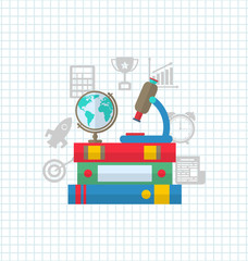 Set of Education Flat Colorful Simple Icons
