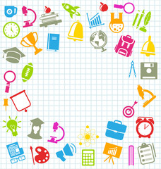Education Flat Colorful Simple Icons