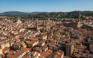 Fototapeta na wymiar aerial view of historical center Florence