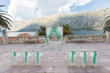 wedding arch for the ceremony of flowers.