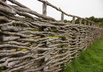Rustic Wicker Wood Fence