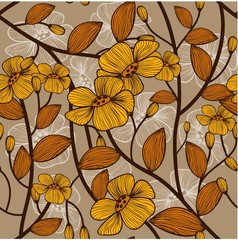 Obraz na płótnie Canvas Florals of seamless pattern background