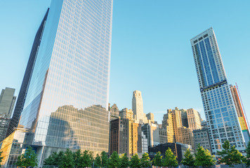 Obraz premium NEW YORK CITY - JUNE 12, 2013: NYC's 9/11 Memorial at World Trad