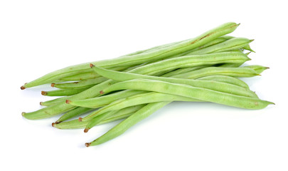 green bean vegetable isolated on white