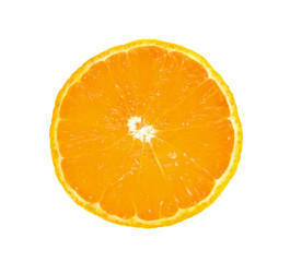 slice of orange fruit isolated on white.