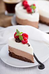 Three chocolate mousse cake