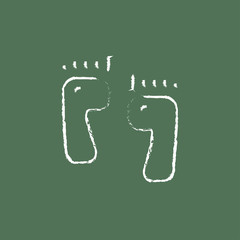 Footprints icon drawn in chalk.
