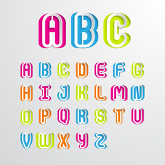 Set of colorful alphabet capital letters A to Z