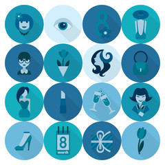 Womans Day Icon Set