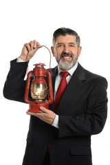 Businessman with Lantern