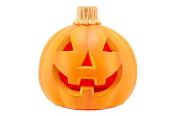 Halloween pumpkin scary Jack O Lantern isolated on white backgro