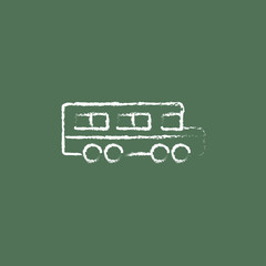 School bus icon drawn in chalk.