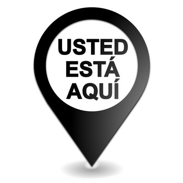 usted está aquí en negro símbolo de geolocalización