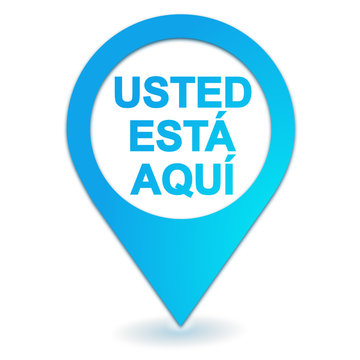 usted est&aacute; aqu&iacute; en s&iacute;mbolo de geolocalizaci&oacute;n bluel