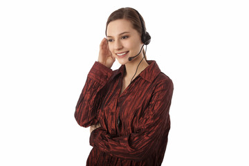 Smiling female customer service rep
