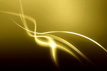 Abstract line curve golden color background texture.