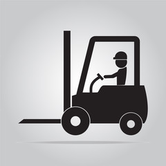 Man and Forklift symbol illustration