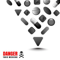 Drug black color represents a dangerous and toxic