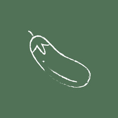 Eggplant icon drawn in chalk.