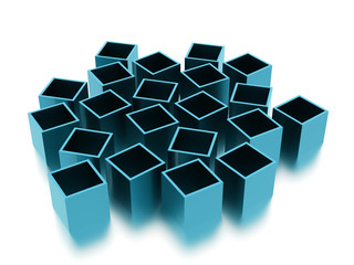 Abstract cubes background rendered