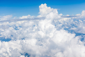 Naklejka na ściany i meble Beautiful cloudscape, on the heaven view over white fluffy cloud