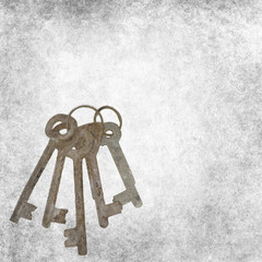 textured old background with old keys