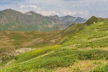Beautiful landscape with hills and mountais